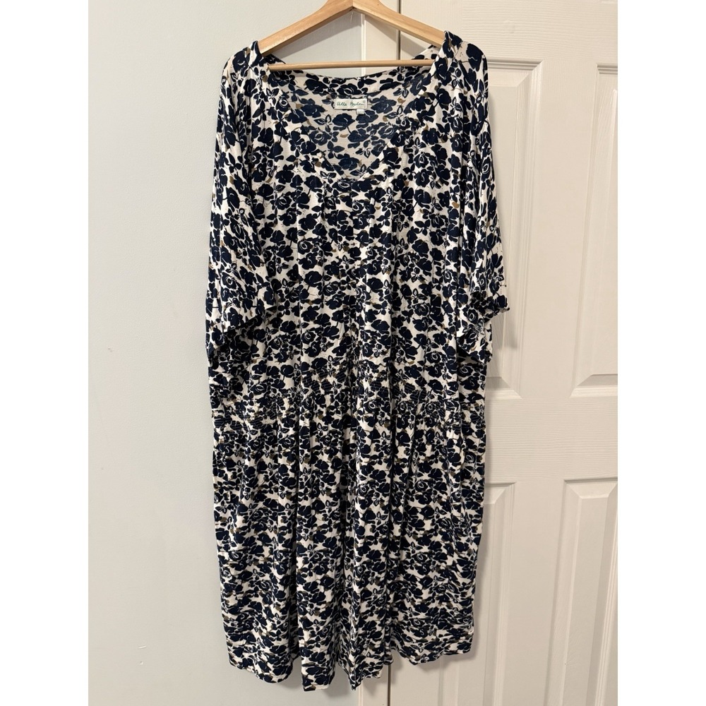 Ulla Popken Floral Tiered Midi Dress Plus Sz 32/34 Cottage Lagenlook Casual